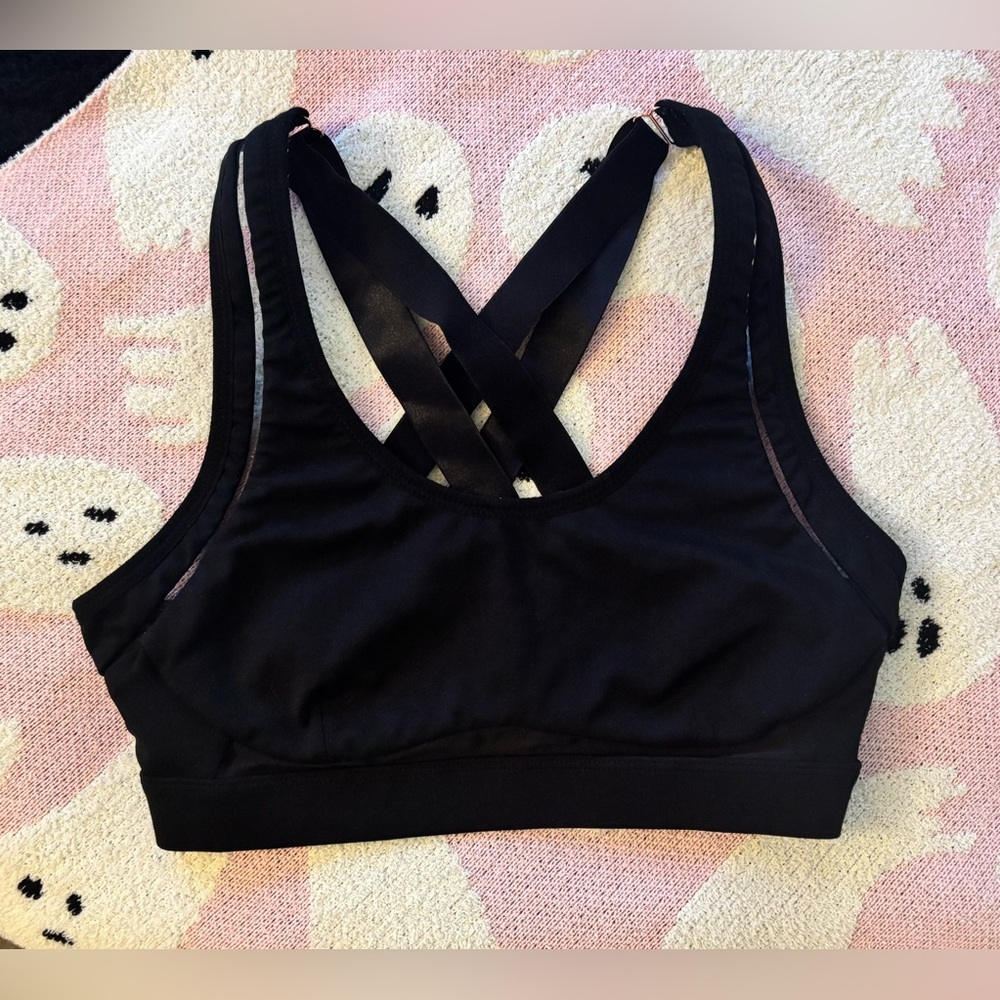 Fabletics Black Crisscross-Back Sports Bra